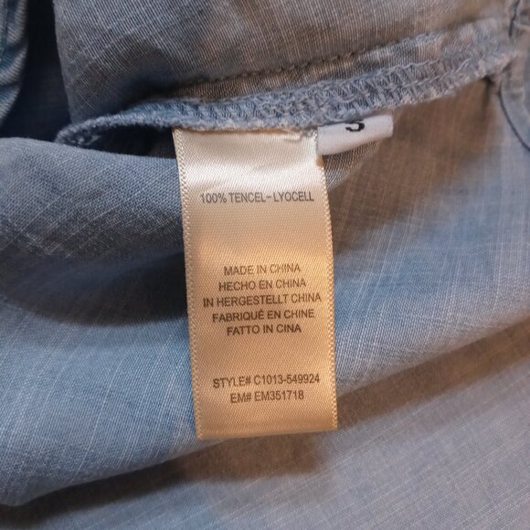 CLOTH & STONE Long Sleeve Point Collar Chambray tencel Shirt (S) - Picture 14 of 16